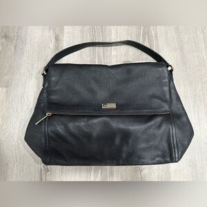 BG9 Kate Spade Medium Large Black Leather Purse Shoulder Handbag